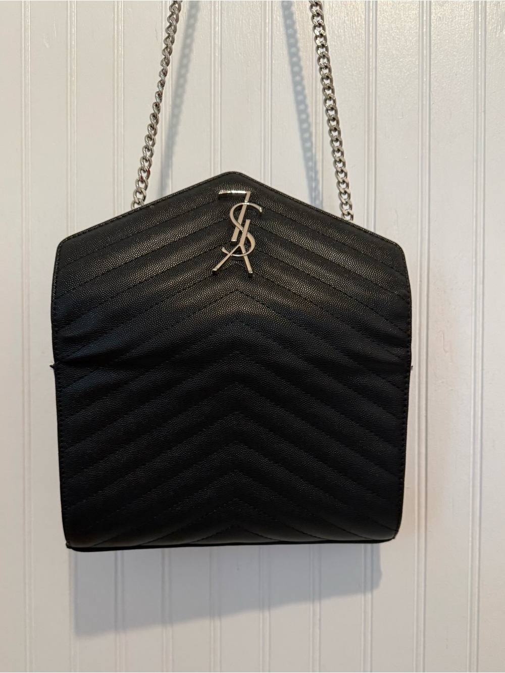 Black Quilted Crossbody Silver Chain - Picture 6 of 14